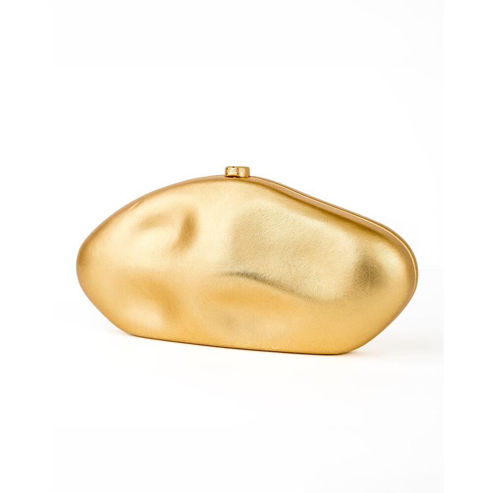 Cult Gaia Caldera Clutch Brass Metallic Leather Sculptural Minaudière Bag $598 - Picture 7 of 16